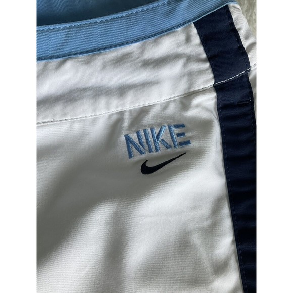 NIKE Women Active Capri Active wear Pants White W/ Blue Stripe On Side Size L - Picture 4 of 7